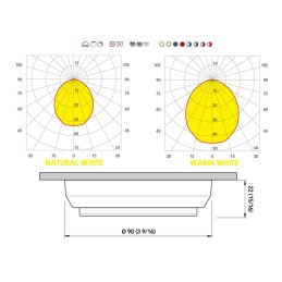 Quick Plafoniera LED TIM C 2W 10-30V Acciaio Inox Satinato IP40 Ø90mm