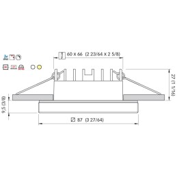 Quick Faretto LED ad Incasso DAPHNE HP 4W IP65 in Vetro 9.5x86mm