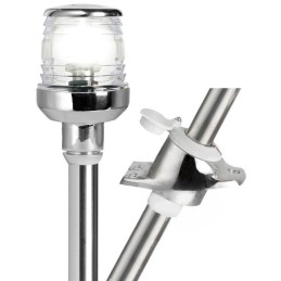 Asta Luminosa Retrattile in acciaio inox con fanalino a 360° 60cm