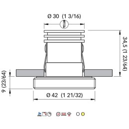 Quick Faretto LED ad Incasso HONEY HP 3W 10-30V IP65 in Vetro 9mm