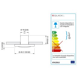 Quick Luci LED di Cortesia IRENE 0.48W 10-30V Inox AISI316 Satinato