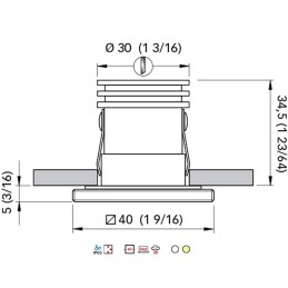 Quick Faretto LED ad Incasso SUGAR LP 3W 10-30V IP65 in Vetro 5mm CO40