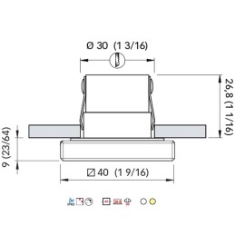 Quick Faretto LED ad Incasso SUGAR HP 1,5W 10-30V IP65 in Vetro 9mm