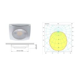 Quick Plafoniera LED TATÌ 2W 10-15V Bianca Calda 3100K 133lm Cromata