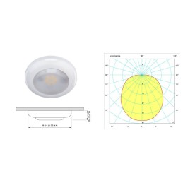 Quick Plafoniera LED MIRÒ 2W 10-15V Bianca Calda 9010 3100K 133lm