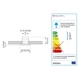 Quick Luci LED di Cortesia TINA 0.48W 10-30V Inox AISI 316 e Satinato