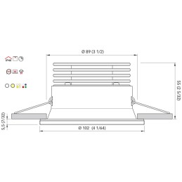 Quick Faretto LED ad Incasso ZEUS LP 7W 10-30V IP40 in Vetro 5.5mm