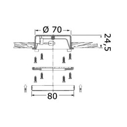 Plafoniera alogena da incasso Hydra 12/24V 10W OS1348101