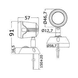 Faretto Hi-Power LED 12/24 V 1,32W Luce Bianca 3500K OS1389602