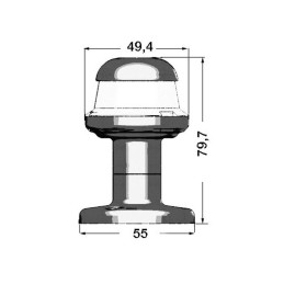 Fanale a LED testa d'albero 80mm 360° bianca Corpo nero N52025129520N