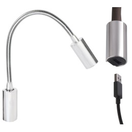 Quick Luce AUDREY WALL USB NS 1.5W Alluminio Satinato IP40 B.Naturale