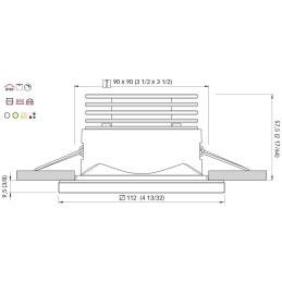 Quick Faretto LED ad Incasso DANAE HP 7W 10-30V IP40 in Vetro 9.5mm