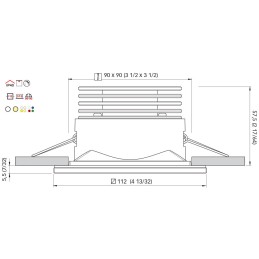 Quick Faretto LED ad Incasso DANAE LP 7W 10-30V IP40 in Vetro 5.5mm