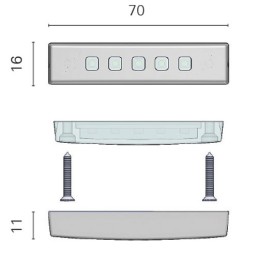 Luce di cortesia Andromeda 10-30V 1,2W 4000K LED Blu N52126501282