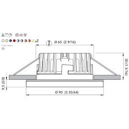 Quick Faretto LED Incasso APOLLO XP HP 6W 10-30V IP66 in Vetro 9.5mm