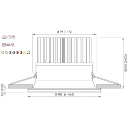 Quick Faretto LED Incasso ZEUS LP 12W 10-30V IP40 Vetro 5.5mm