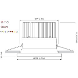 Quick Faretto LED ad Incasso ZEUS LP 12W 10-30V IP40 in Vetro 5.5mm