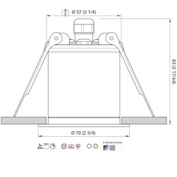 Quick Faretto LED Antiabbagliamento PALLADIO R70 7W 25° 510-550lm IP66