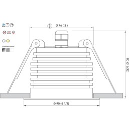 Quick Faretto LED Antiabbagliamento PALLADIO R90 10W 25° 700lm IP66