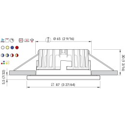 Quick Faretto LED ad Incasso DAPHNE XP LP 6W 10-30V in Vetro 5.5mm