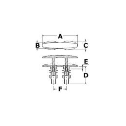 Bitta a scomparsa Smart Cleat in acciaio inox 126mm OS4013620