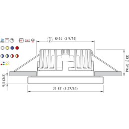 Quick Faretto LED Incasso DAPHNE XP HP 6W 10-30V IP65 in Vetro 9.5mm