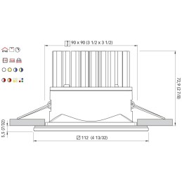 Quick Faretto LED ad Incasso DANAE LP 12W 10-30V IP40 in Vetro 5.5mm