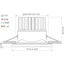 Quick Faretto LED ad Incasso DANAE HP 12W 10-30V IP40 in Vetro 9.5mm