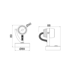 Faretto LED satinato luce Bianco + Blu 12/24V 3W OS1343952