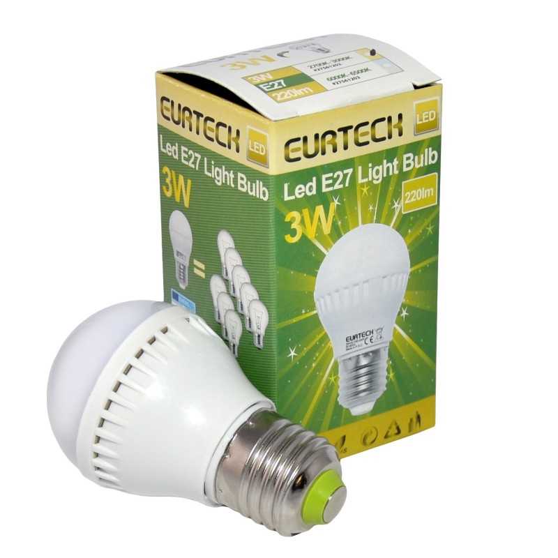 Lampadina LED 3W 240V E27 2700K-3000K 220Lm Min 10Pz ET27561202