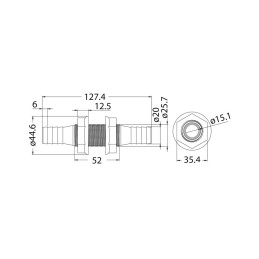 Passaparatia in nylon bianco con portagomma 19/20mm OS1723710