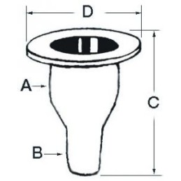 Scarico a Mare in Plastica Bianca da 1 pollice con Portagomma 25mm