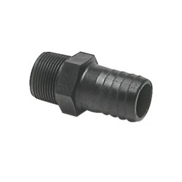 Portagomma maschio 30mm in policarbonato nero Filetto 1 pollice