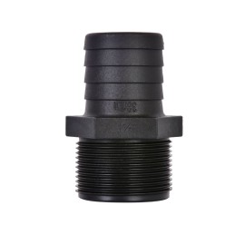 Portagomma maschio 30mm in policarbonato nero Filetto 1 pollice