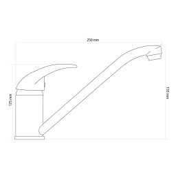 Rubinetto Singolo Classic Long Mixer per lavello canna 250xh155mm