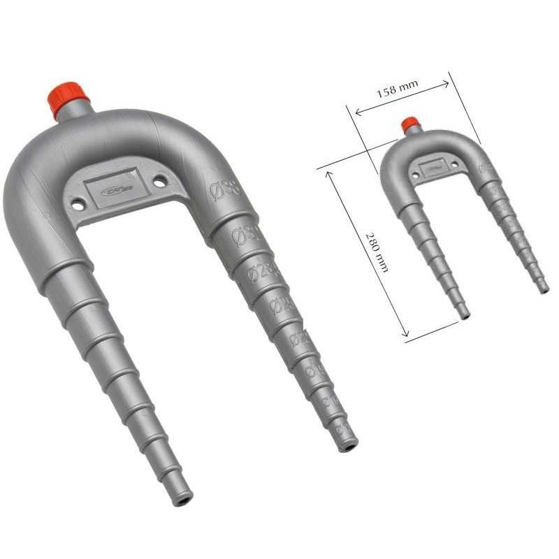 Sifone per wc completo di valvola di sfiato Portagomma Ø13-38mm