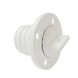 Boccola di scarico a vite in nylon bianco con tappo 24,7mm