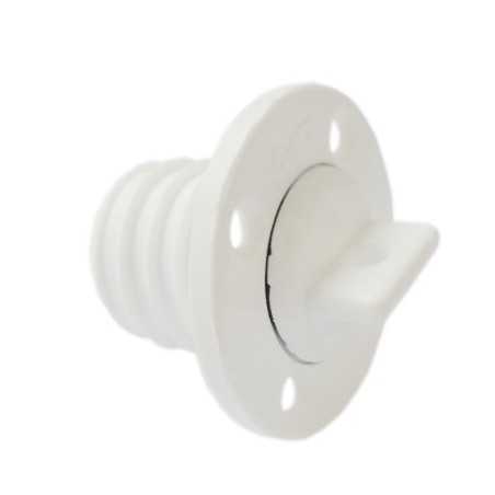 Boccola di scarico a vite in nylon bianco con tappo 24,7mm