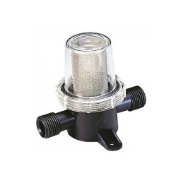 Filtro per acqua sanitaria con filtrante Inox h90mm Uscite Ø12.5mm