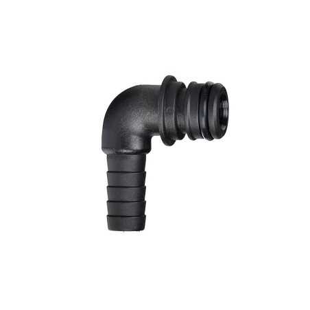 Raccordo Portagomma 14mm a 90° in plastica nera N43838623036