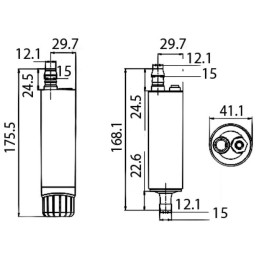 Pompa centrifuga ad immersione 12V 18l/min 4,5A Portagomma OS1610513