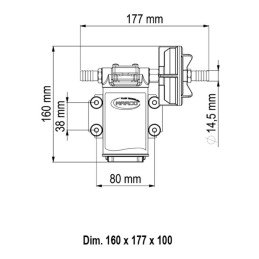 Marco UPX-C Pompa per chimici 15l/min in inox AISI 316 12V 6A 16404112