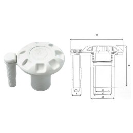 Tappo imbarco con sfiato per acqua in plastica bianca 38mm