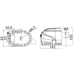 Pompa di sentina Europump II automatica G750 24V 48l/min 1,6A