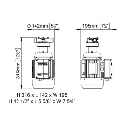 Marco UP1/AC Pompa a girante in gomma 30l/min 220V 50Hz 3,3A