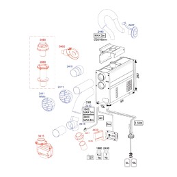 Wallas 2467 Passascafo murata per Riscaldatori a gasolio UF69228W