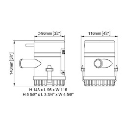 Marco UP1500 Elettropompa ad immersione 24V 5A Portata 95l/min