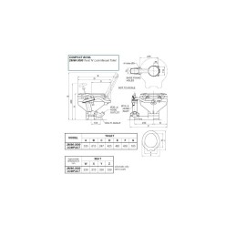 WC Jabsco manuale Compact 29090-5000 45x41xh34cm 37001400