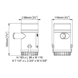 Marco UP2000 Elettropompa ad immersione 24V 6A Portata 126l/min