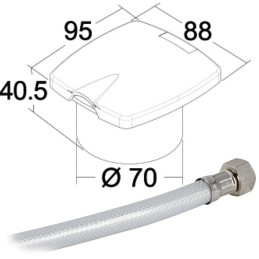 Doccetta Boris nera tubo PVC retinato 4m Ø70x40,5mm OS1524857